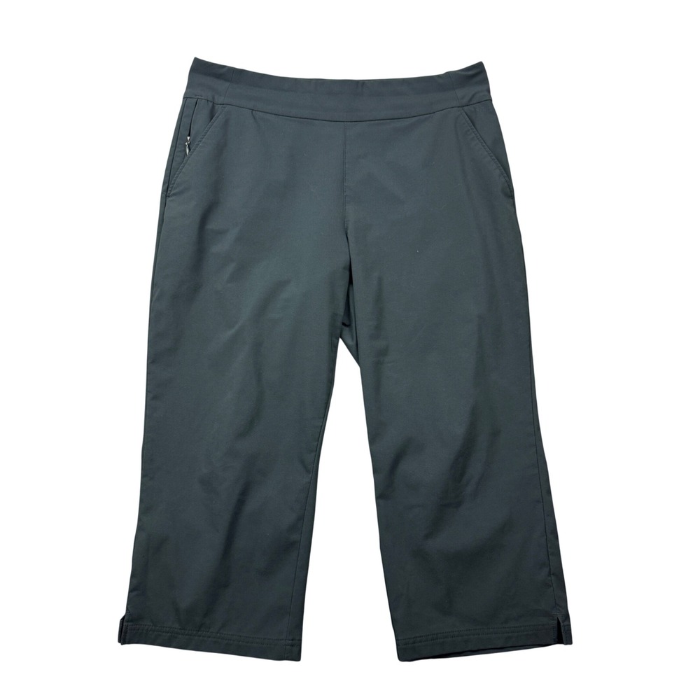 Columbia Womens XL Black Cropped Capri Hiking Pants Granola Outdoors Casual